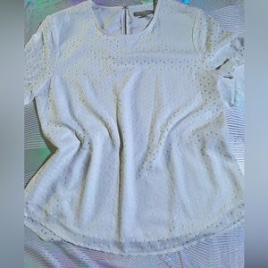 BANANA REPUBLIC blouse, white cutout, size S